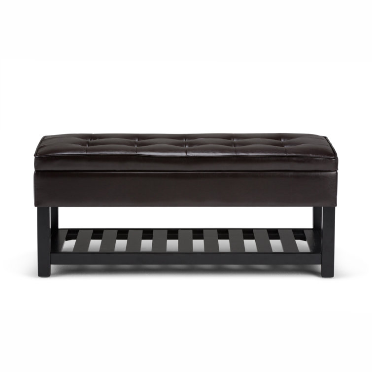 Lark Manor Brodus Faux Leather Flip Top Storage Bench & Reviews Wayfair
